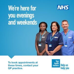NHS evening and Saturday GP appointments