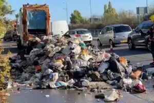Used batteries in wheelie bin likely cause of refuse lorry fire