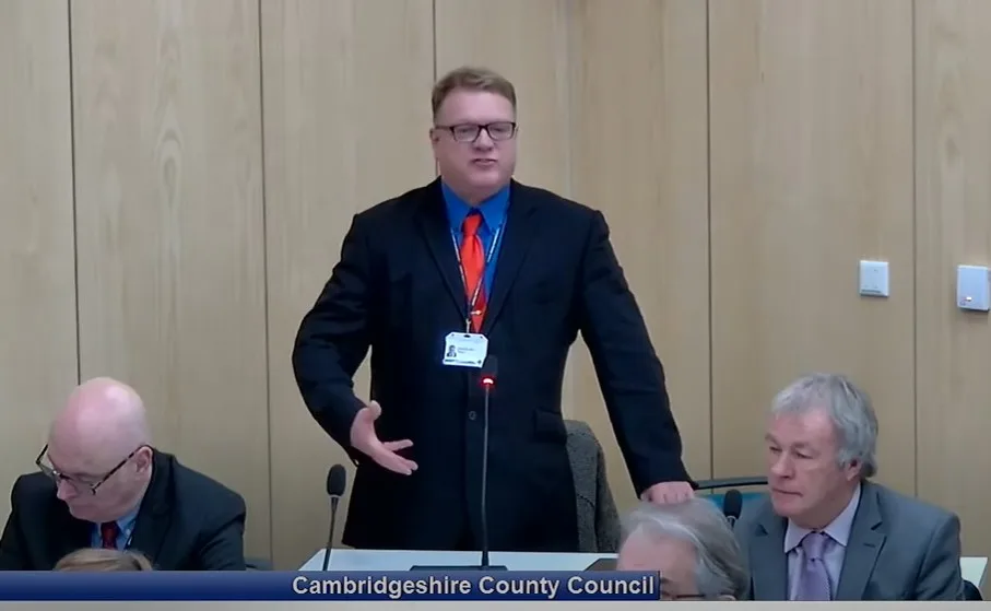 Stephen Moir said: “Cambridgeshire County Council does not agree with or accept Fenland District Council’s flawed interpretation of the Government’s Guidance and I confirm that Councillor Steve Tierney (above) has not been nominated or appointed by this authority to act on this council’s behalf” 