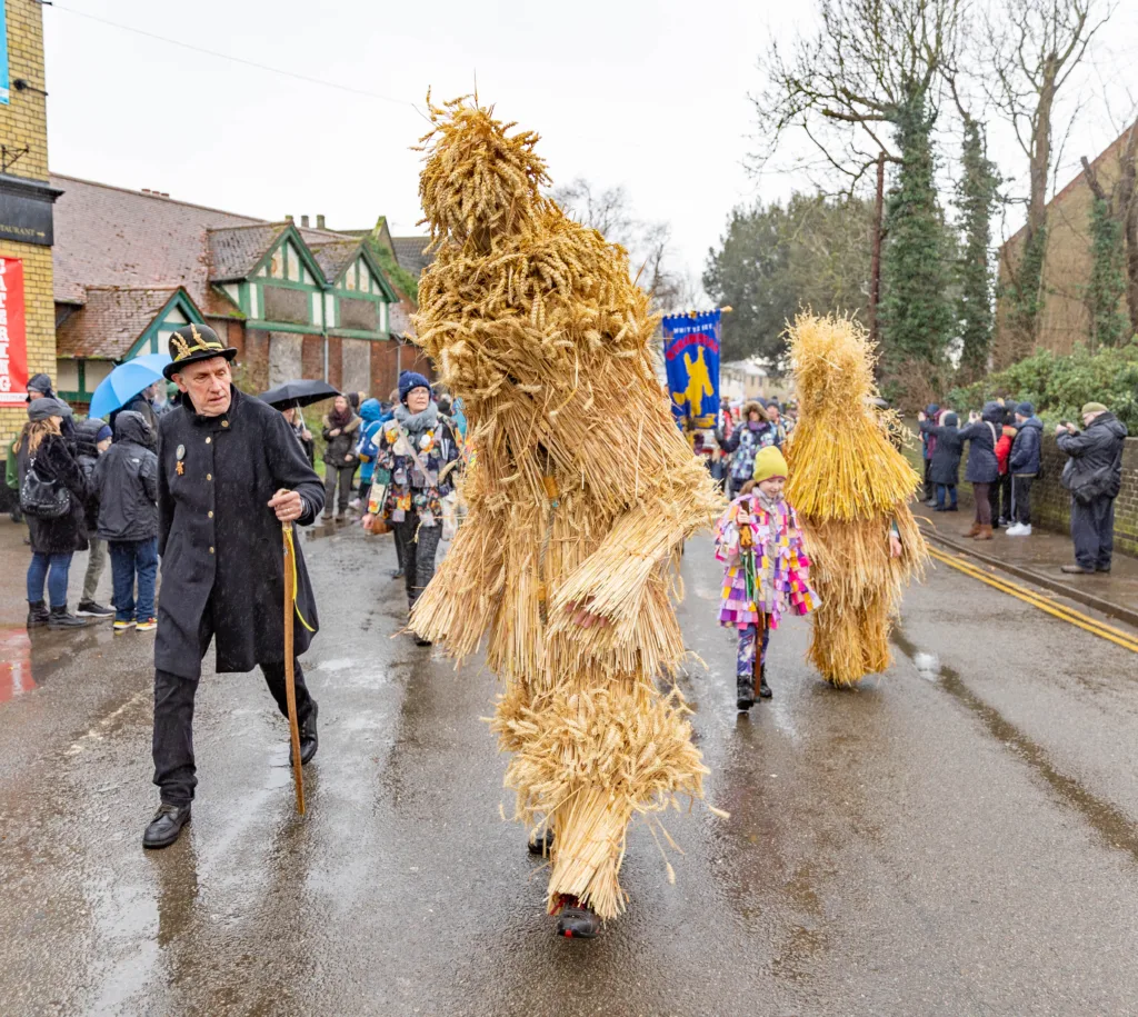 Weather-resilient Straw Bear gives it his all as crowds flock to Whittlesey