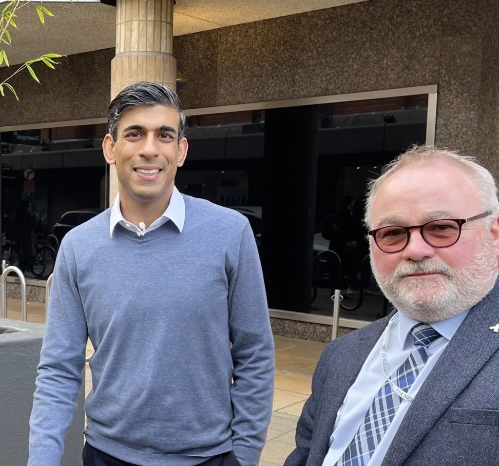 Difficult time for both: Cllr Wayne Fitzgerald, former leader of Peterborough City Council with Prime Minister Rishi Sunak PHOTO: Terry Harris