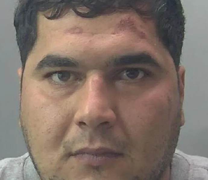 Shaxawan Beker (above) repeatedly punched a police officer in the face and attempted to grab hold of his Taser but was unsuccessful so grabbed the Pava and sprayed it directly in the officer’s eyes