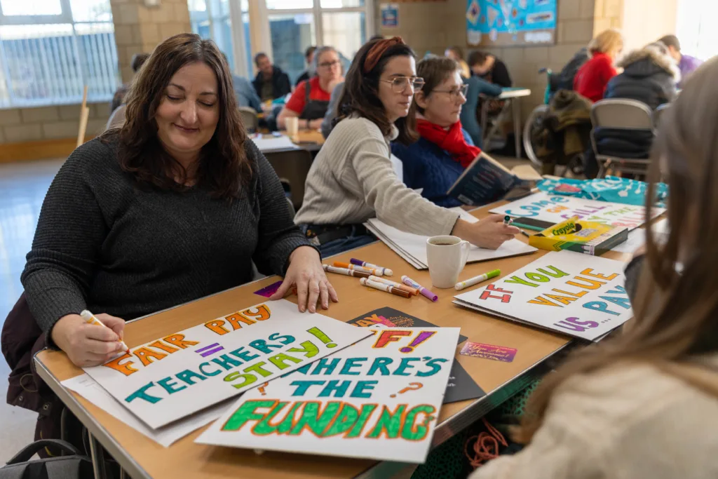 Day of protest by Peterborough teachers who joined a march to protest about pay and conditions; other unions and supporters joined them. PHOTO: Terry Harris