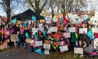 Day of protest by Peterborough teachers who joined a march to protest about pay and conditions; other unions and supporters joined them. PHOTO: Terry Harris