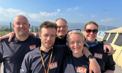 The five-strong UKISAR Medical Team – Back row (left to right) Al Hislop, Malcolm Russell, Amelia Weave. Front row (left to right). Lee Greenwood and Deborah Swann