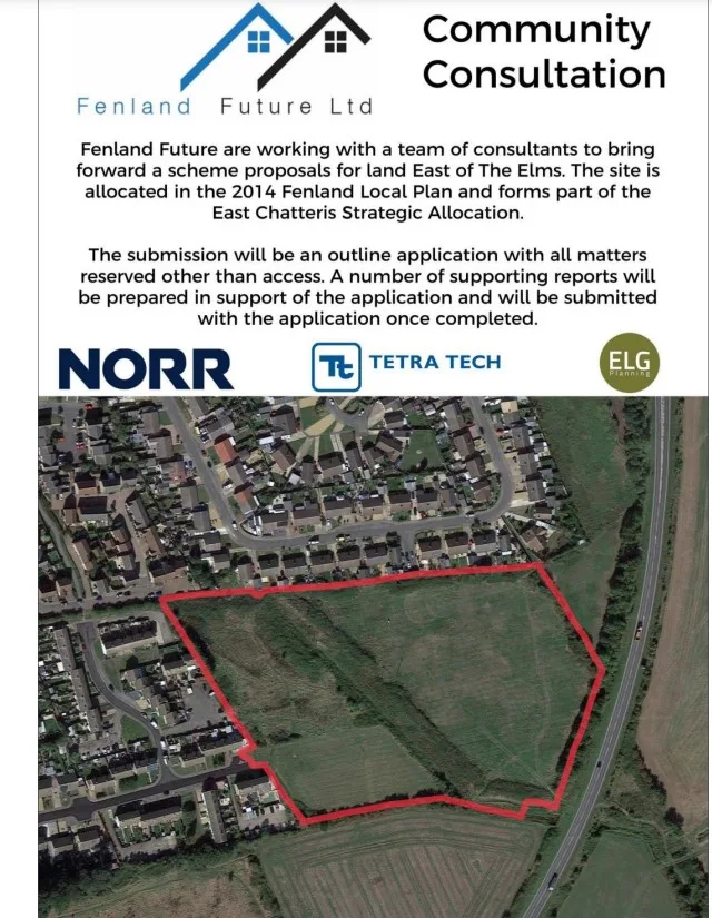 80 homes planned by Fenland District Council through its new development company Fenland Future Ltd.  The land in question is nine acres at the eastern edge of Chatteris and is described as “informal grassland located east of The Elms and south of Green Park”.