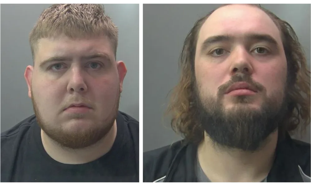 Tyler Lintott, 23,(left) and Connor Hegarty, 25, were arrested in Fletton on 25 May last year: they have now been jailed for county lines drug offences.