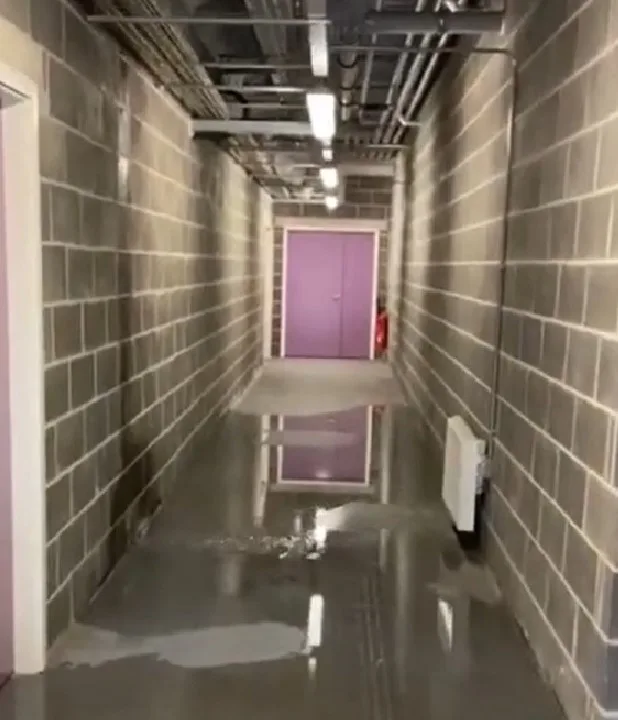 The damage caused water pipes to disconnect and water to leak through to the below floor, causing damage to electrical equipment.