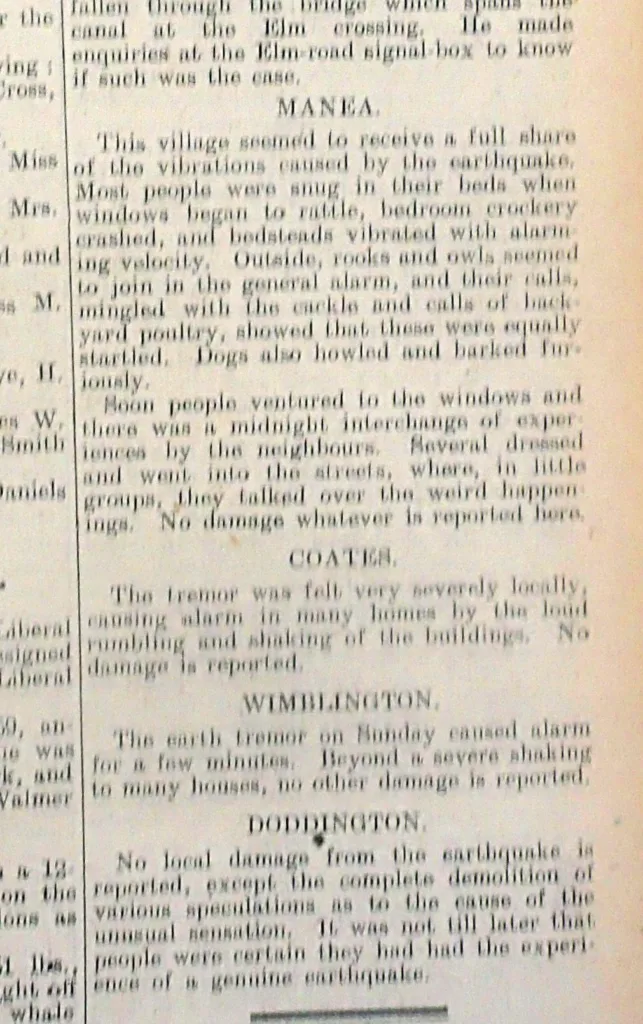 In the 20th century local newspapers played their part in reporting on earthquakes. RESEARCH: Mike Petty