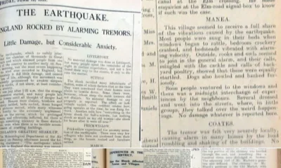 In the 20th century local newspapers played their part in reporting on earthquakes. RESEARCH: Mike Petty