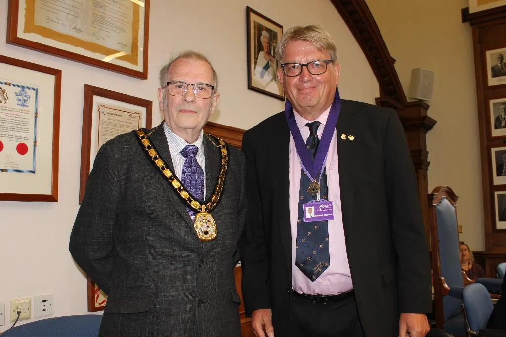 Cllr Nick Meekins (RIGHT), ward councillor for Peckover (Wisbech), elected as chair of Fenland Council last year, With him is Cllr Alex Miscandlon, the chair.