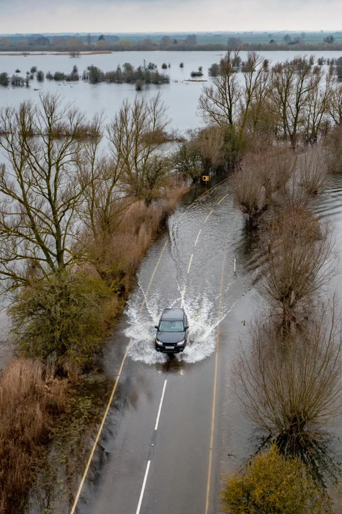 A1101 flooding New Bedford river, A1101, Welney: Saturday 18 March 2023. Picture by Terry Harris