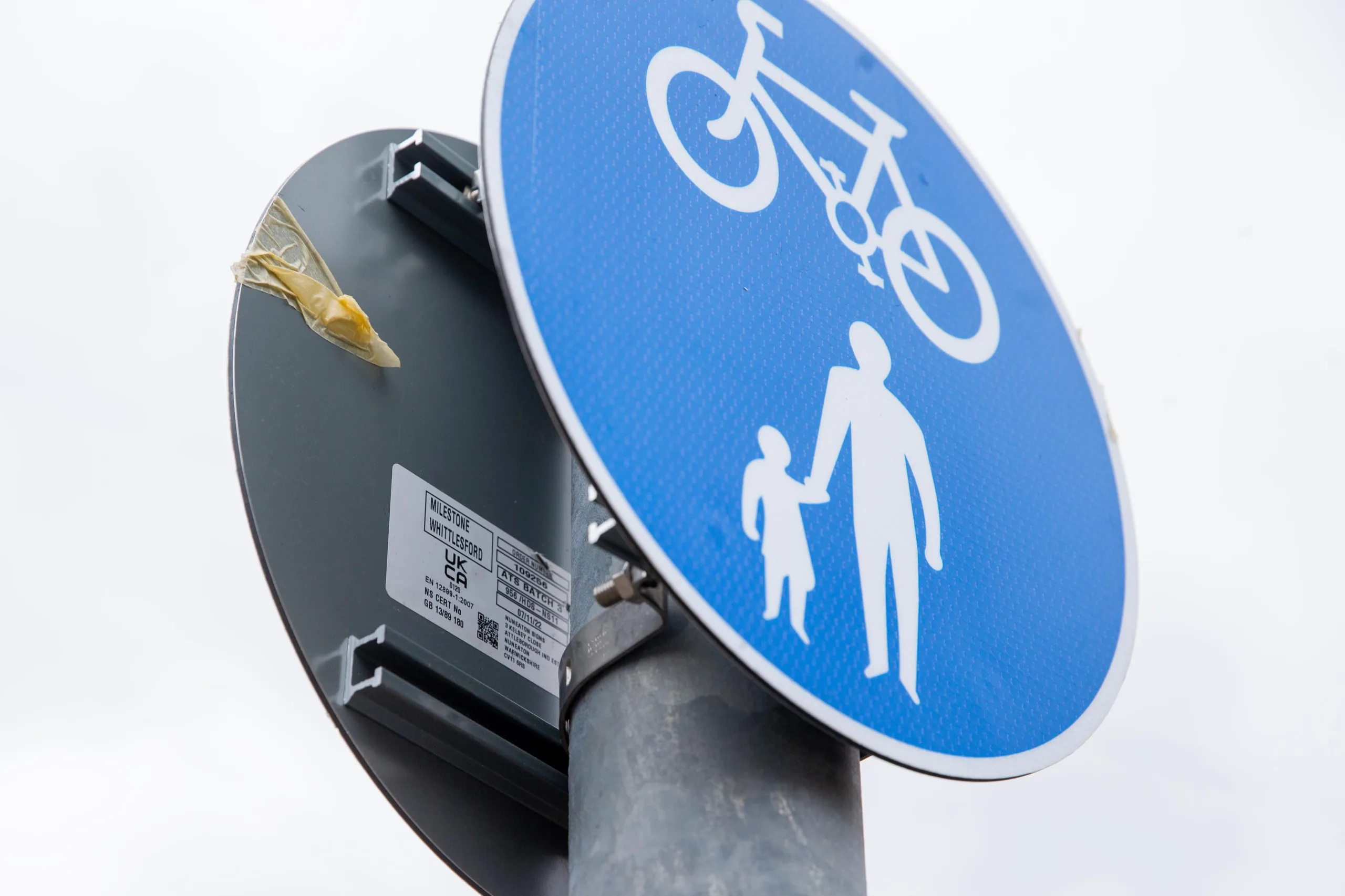 A sign made in 2022 has now been installed near to where Celia Ward, 77, fell of her cycle into the path of an oncoming car and was killed. But what sign indicating dual cycle/pedestrian use was there when the incident happened in 2020? Nursery Road, Huntingdon, Saturday 04 March 2023. Picture by Terry Harris