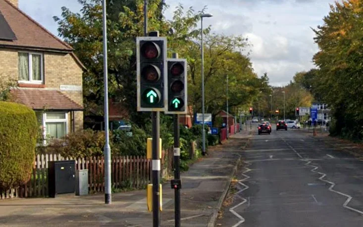 Google Street view showing new sign indicating dual cycle/pedestrian use. “We cannot categorically say it is a shared use path as we could not find any legal records to evidence this,” said a county council spokesperson. This is the spot where Celia Ward died after falling off her bike into the path of a car. Auriol Grey, a pedestrian, has been jailed for manslaughter. 
