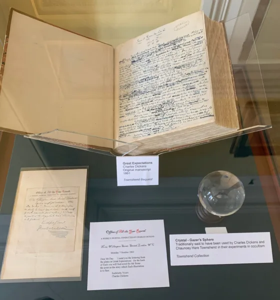 Wisbech & Fenland Museum is the custodian of Charles Dickens' original manuscript of Great Expectations (shown here). It was bequeathed to them in 1868 by the Rev Chauncy Hare Townshend.