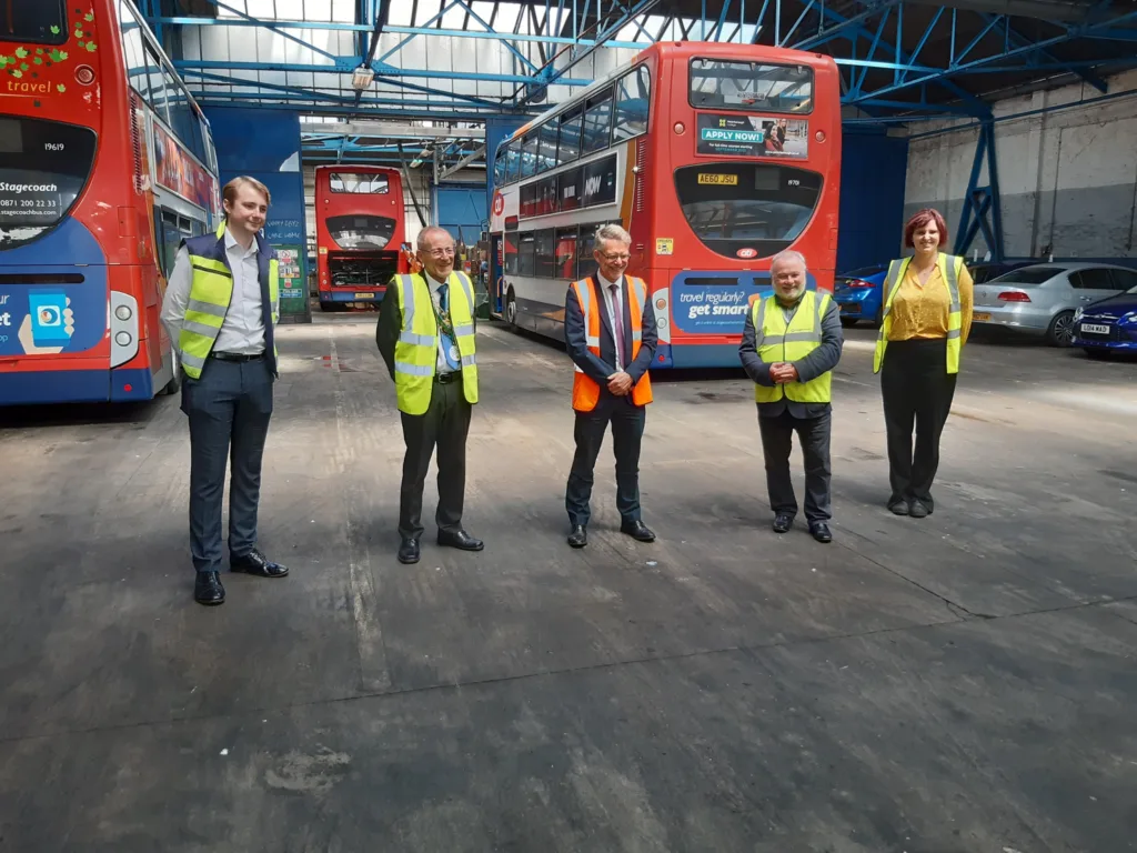 City council visit to Stagecoach depot 2 years ago
