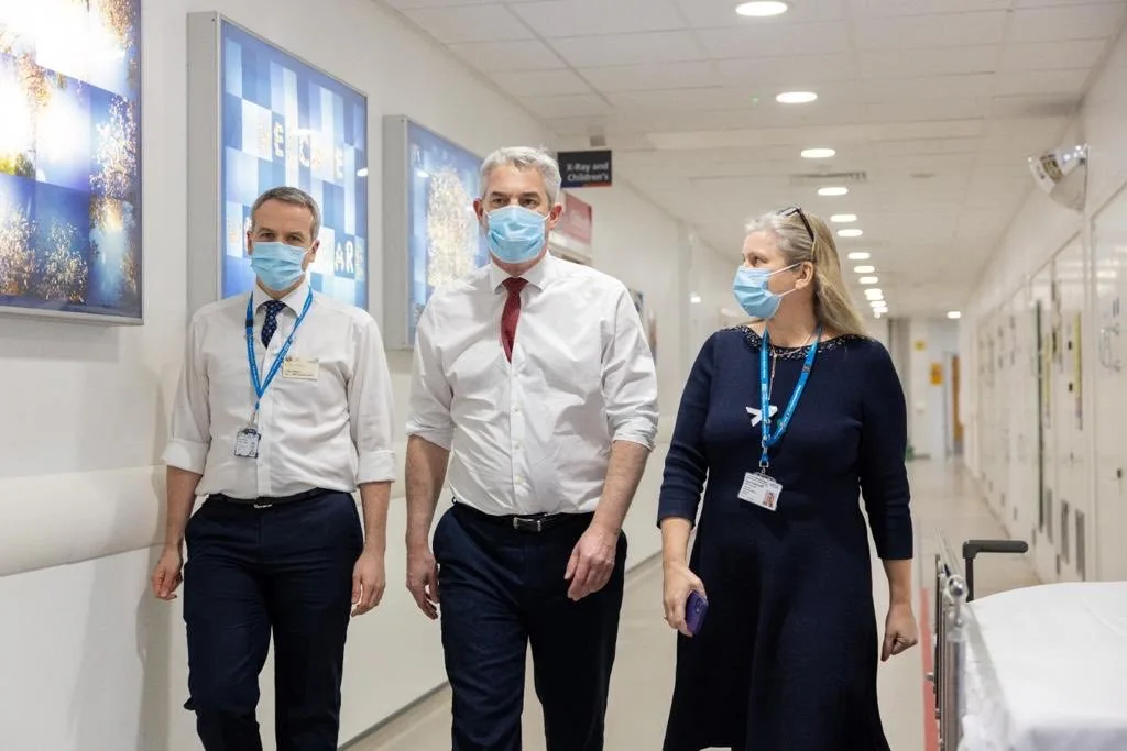 MP and health minister Steve Barclay on a recent hospital visit. He may meet local council leader Anna Bailey to discuss closure of Sutton village surgery