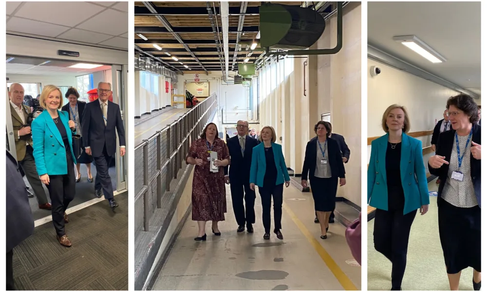 MP – and former prime minister – Liz Truss agreed that facilities at the QEH were “not fit for purpose”. Her comments came after a fact finding visit to the hospital today. PHOTO: QEH