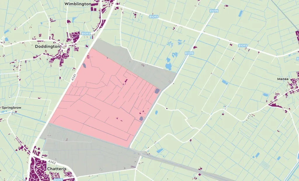 Site of proposed new £2bn reservoir in the Fens 