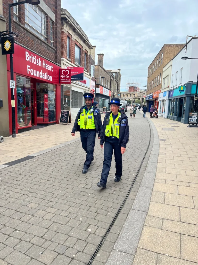 Ruben Borges and Amber-Rose Hutchinson started their PCSO careers in Huntingdon last month and “hit the ground running” says Cambridgeshire Police.