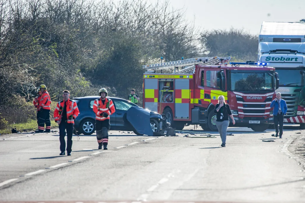 3-vehicle collision on the A47 outside of Peterborough