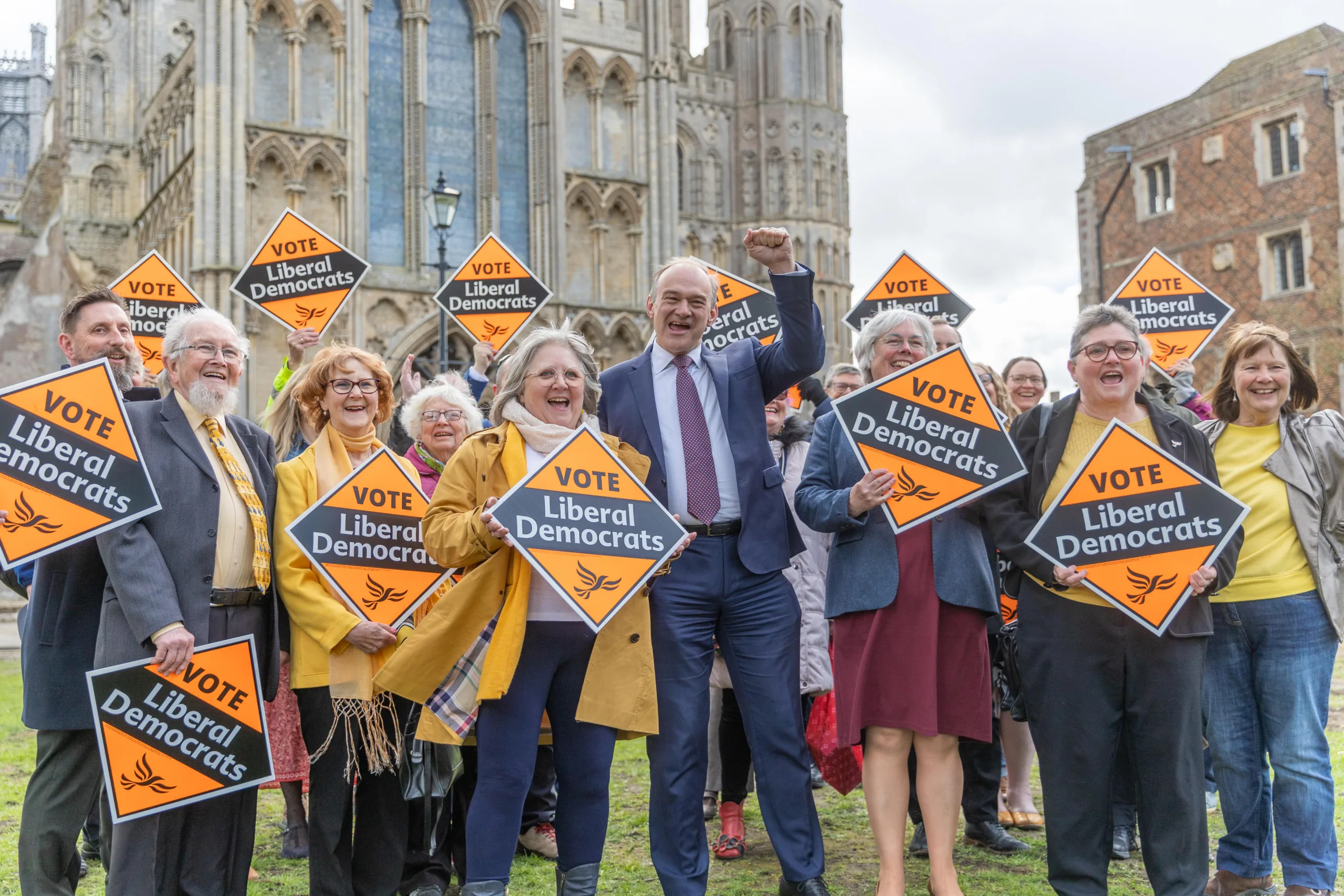 Sir Ed on a visit to Ely used the example of by election victories at Amersham and North Shropshire as evidence of a breakthrough in “true blue Tory heartlands – and we think we can beat Conservatives here”. Picture: TERRY HARRIS