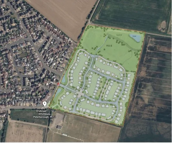 Site for 175 homes is described as on land south of 250 Drybread Road, Whittlesey, which, Allison Homes have told planners is “located 1.2 miles from the town centre and is accessible by foot or bike”.