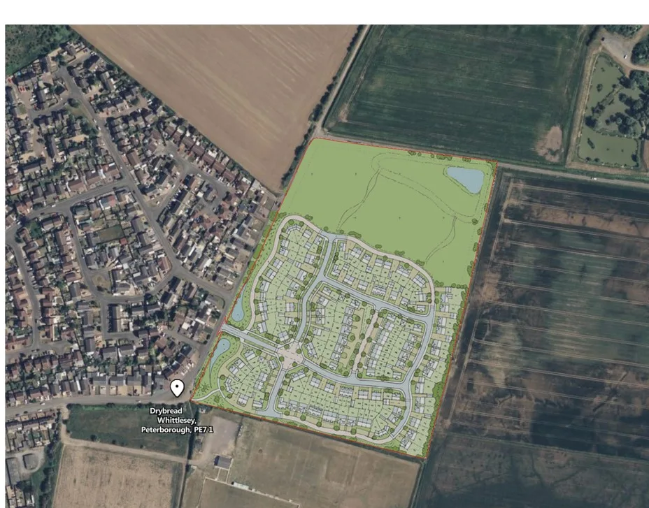 Site for 175 homes is described as on land south of 250 Drybread Road, Whittlesey, which, Allison Homes have told planners is “located 1.2 miles from the town centre and is accessible by foot or bike”.