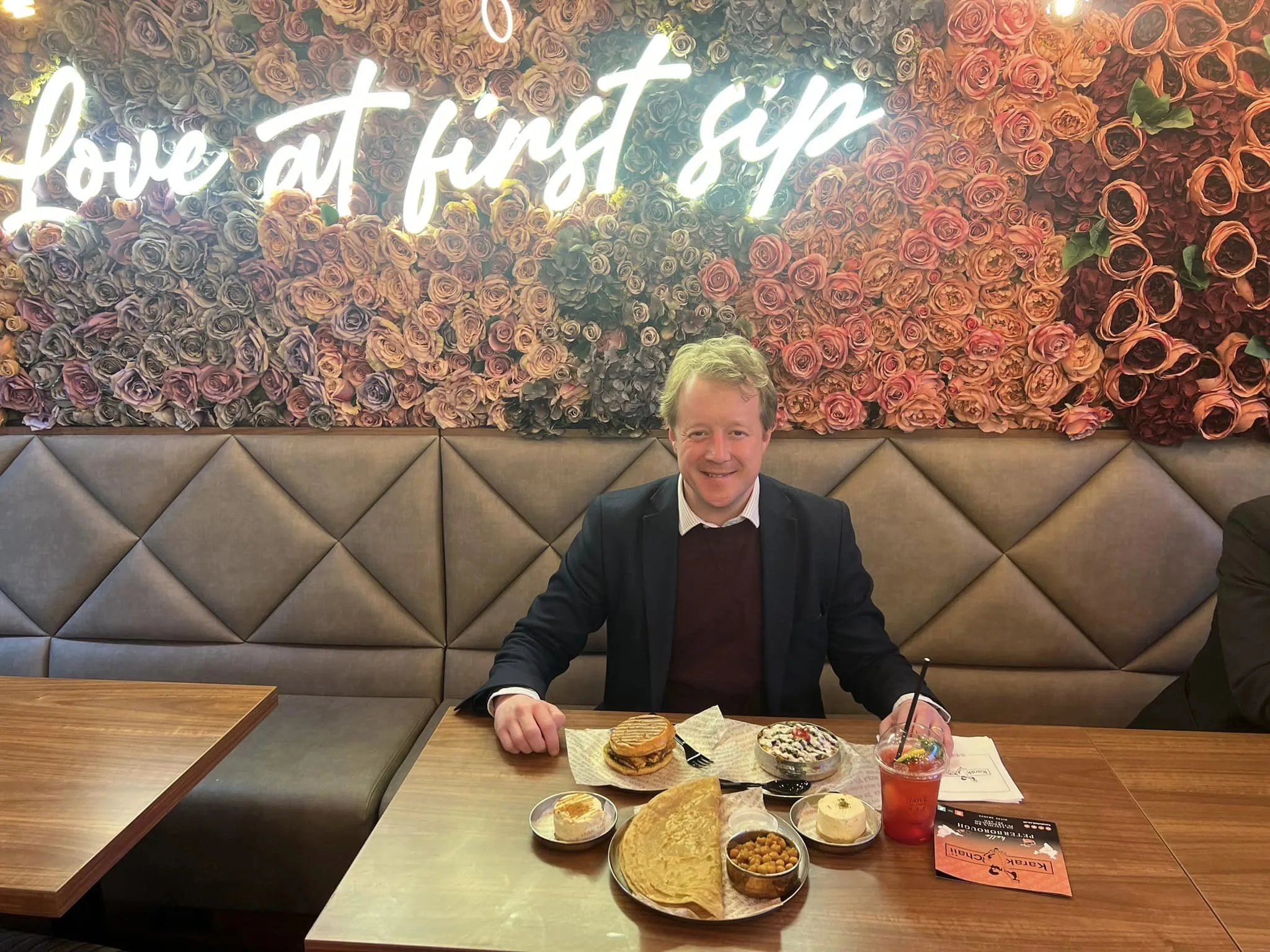 Carry on – the message to MP Paul Bristow after finding most back his support of local cafes and restaurants after he posted phots of a visit to Karak Chai in Lincoln Road, Peterborough Carry on – the message to MP Paul Bristow after finding most back his support of local cafes and restaurants after he posted phots of a visit to Karak Chai in Lincoln Road, Peterborough