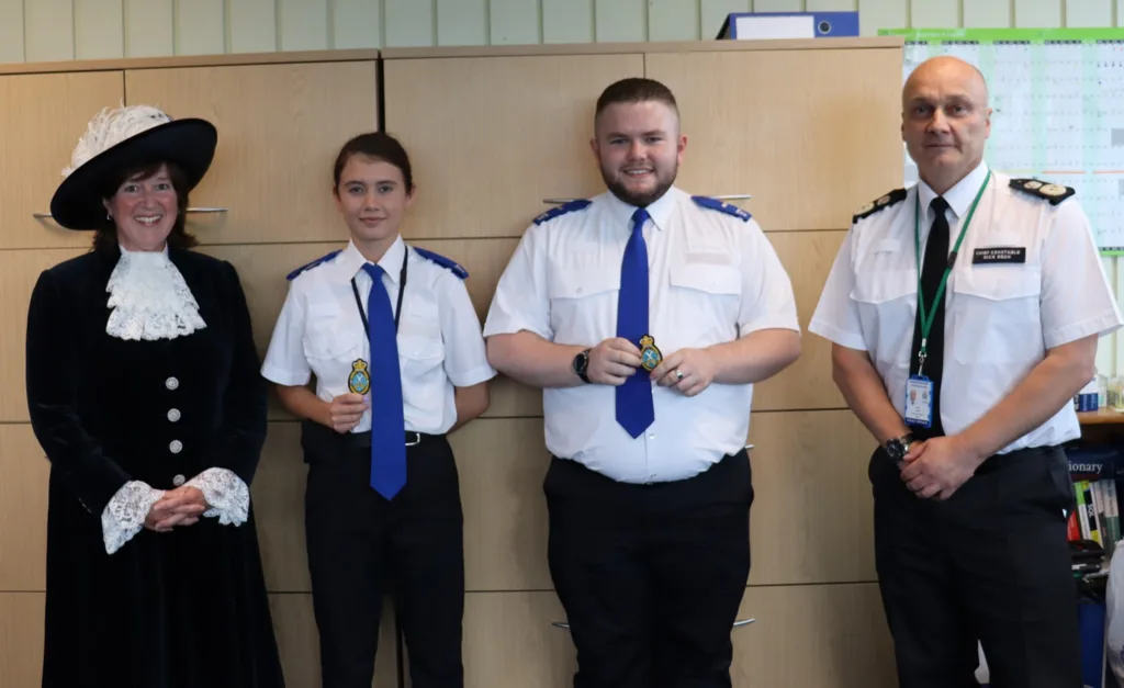 Aged only 17, Jade-Lee Davis and Billy Cunningham became the force's first High Sheriff cadets, nominated by their cadet leaders for their self-confidence, discipline and support to the force.