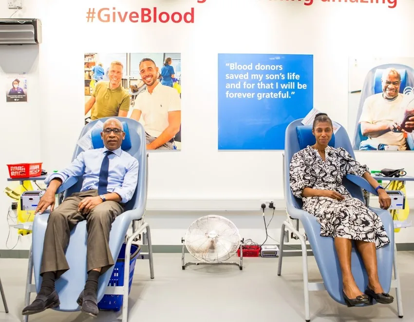 Lord Simon Woolley, principal of Homerton College, Cambridge and founder of Operation Black Vote, joined Dame Sharon White, chair of the John Lewis partnership to kick off the campaign by visiting a new NHS Donor Centre.