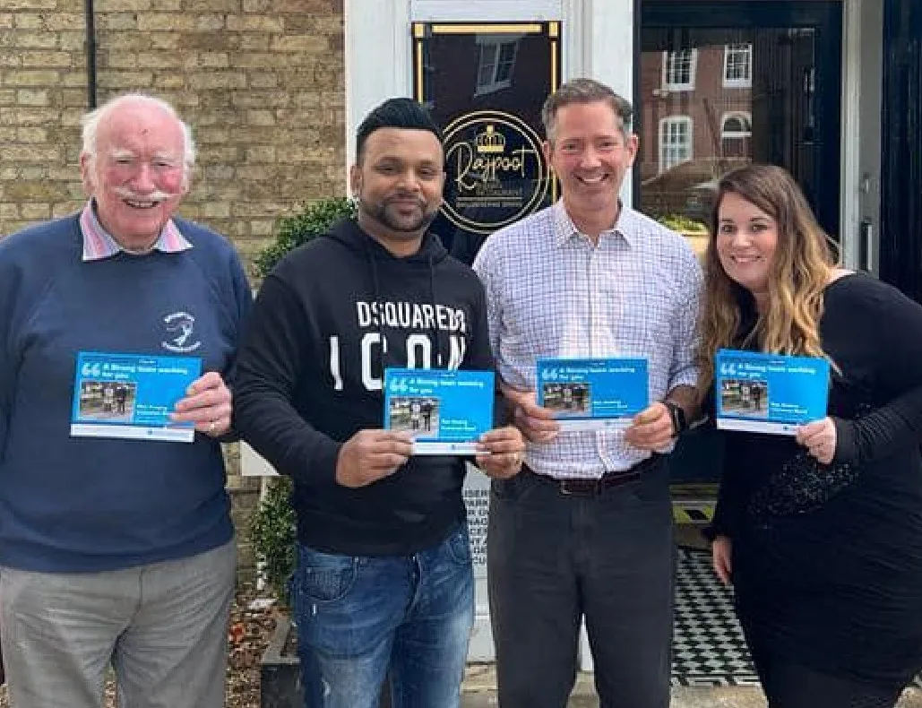 athan Djanogly MP (second right) campaigning in Brampton a year ago