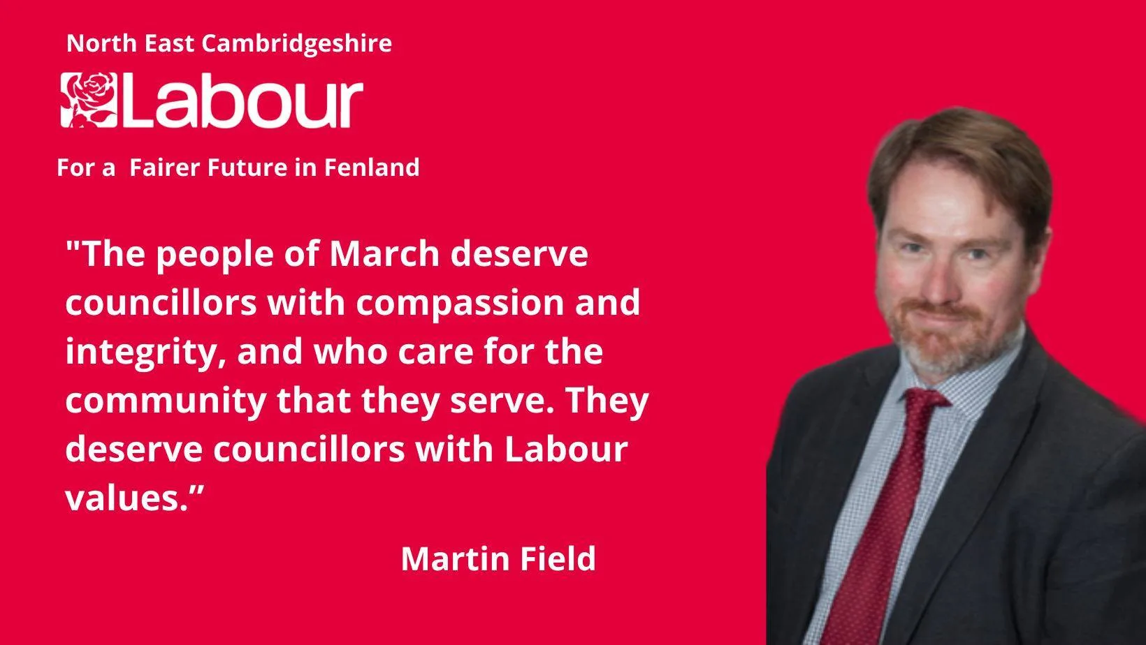 Martin Field said: “Next Thursday voters in Fenland have a choice. A vote for Labour is a vote to cut the cost of living, cut crime and cut waiting lists. That’s how we will build a better Fenland.”