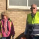 Cllr Dave Patrick with Ruth Freeman outside Walsoken Village Hall last year where they had undertaken a litter pick.
