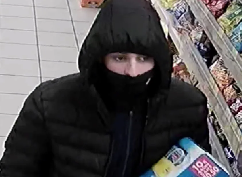 Do you recognise this man? The image has been released by Cambridgeshire Police looking for two suspects following an attempted robbery at a Peterborough store.
Do you recognise this man? The image has been released by Cambridgeshire Police looking for two suspects following an attempted robbery at a Peterborough store.