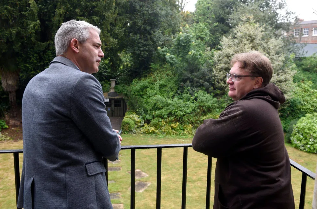 Tory councillor Steve Tierney (right) with MP Steve Barclay. Cllr Tierney believes voters should not confuse local Conservatives with the Conservative government. “Local party candidates are separate to those national issues,” says a questionnaire from Wisbech Conservatives.