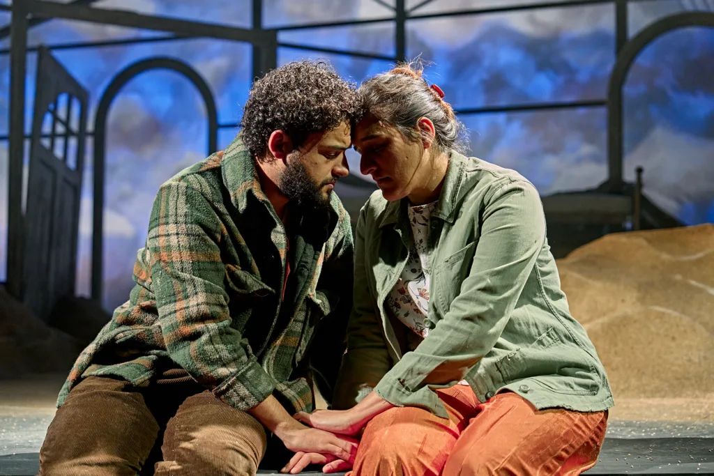 Alfred Clay and Roxy Faridany. The Beekeeper of Aleppo is at Cambridge Arts Theatre until Saturday, May 20 then touring. PHOTO CREDIT: Manuel Harlan