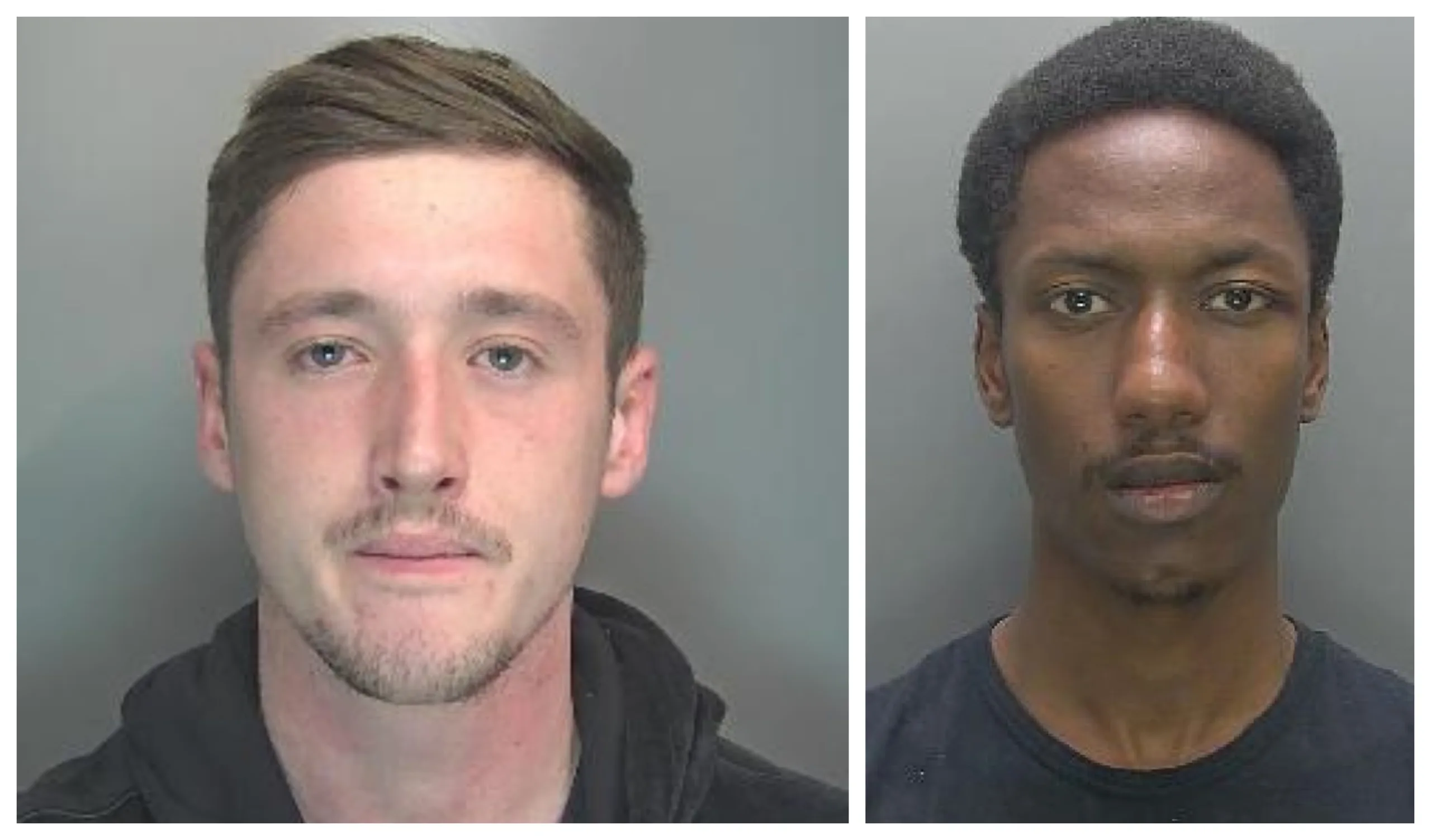 Joseph Lyon, 24, and David Adupa, 23, drove to the house in Littleport on 24 May 2020. It was there Lyon (left) squirted ammonia at a neighbour. Joseph Lyon, 24, and David Adupa, 23, drove to the house in Littleport on 24 May 2020. It was there Lyon (left) squirted ammonia at a neighbour.