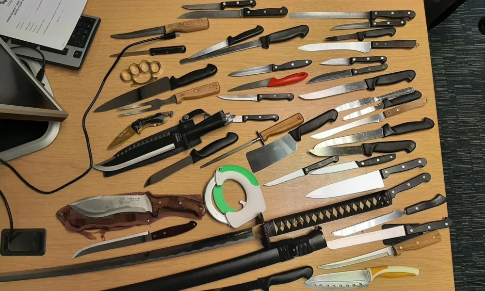 Selection of weapons handed in to Cambridgeshire police in a similar amnesty last November