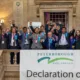 Pictured Conservative supporters, MP’s and councillors celebrate Park Ward Victory gaining 2 seats. Local election count and results, Town Hall, Peterborough Friday 05 May 2023. Picture by Terry Harris.