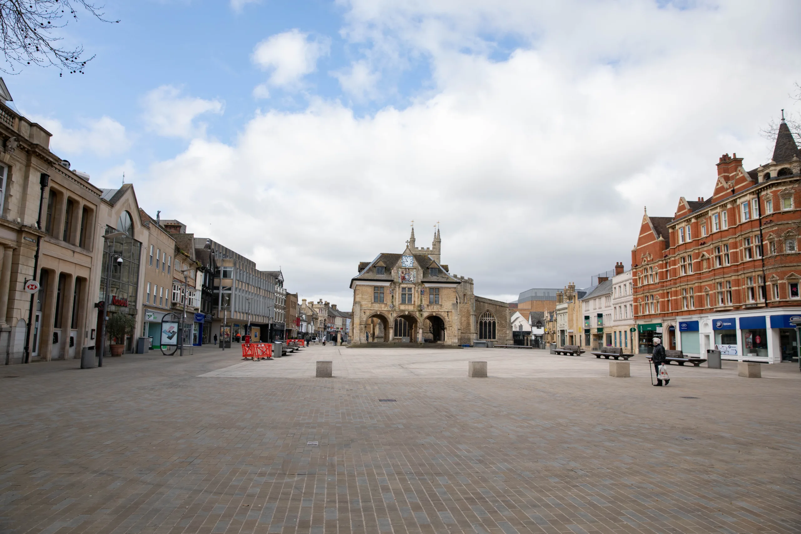 Peterborough City Centre is deserted at 11am on a Saturday during the COVID19 lock-down, City Centre, Peterborough Saturday 28 March 2020. Picture by Terry Harris.