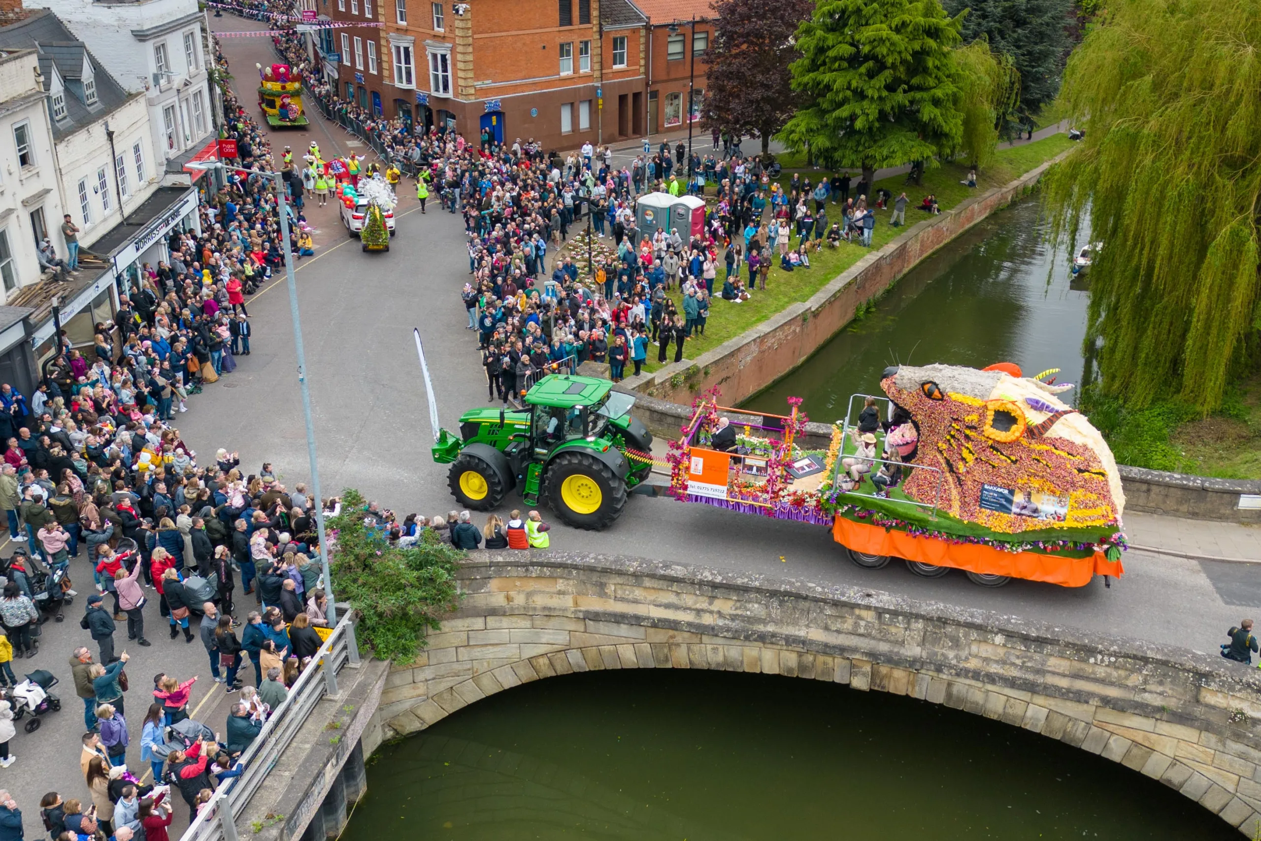 The Spalding Flower Parade.
.
The 2023 Flower Parade is organised and run purely with volunteers from our local community and the whole event is paid for by local businesses and sponsors.
Flight Permission from Lincolnshire Police. REF: KDT01
, Spalding
Saturday 13 May 2023.
Picture by Terry Harris. The Spalding Flower Parade.