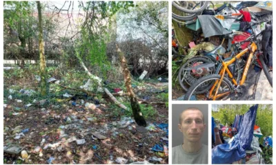 Kamil Mielncizk, 31, is in prison for breaching a CBO, and entering Wisbech recycling centre through a fence. The homeless man lives on this campsite next to the centre and has refused all offers of help.