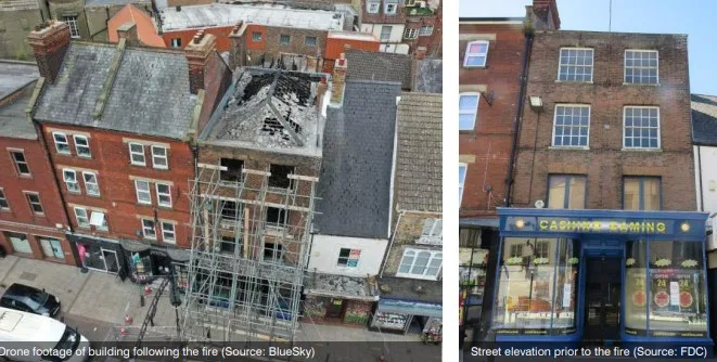 An application to demolish what is left of 5 Market Place Wisbech is before Fenland District Council. It was destroyed by fire more than a year ago.