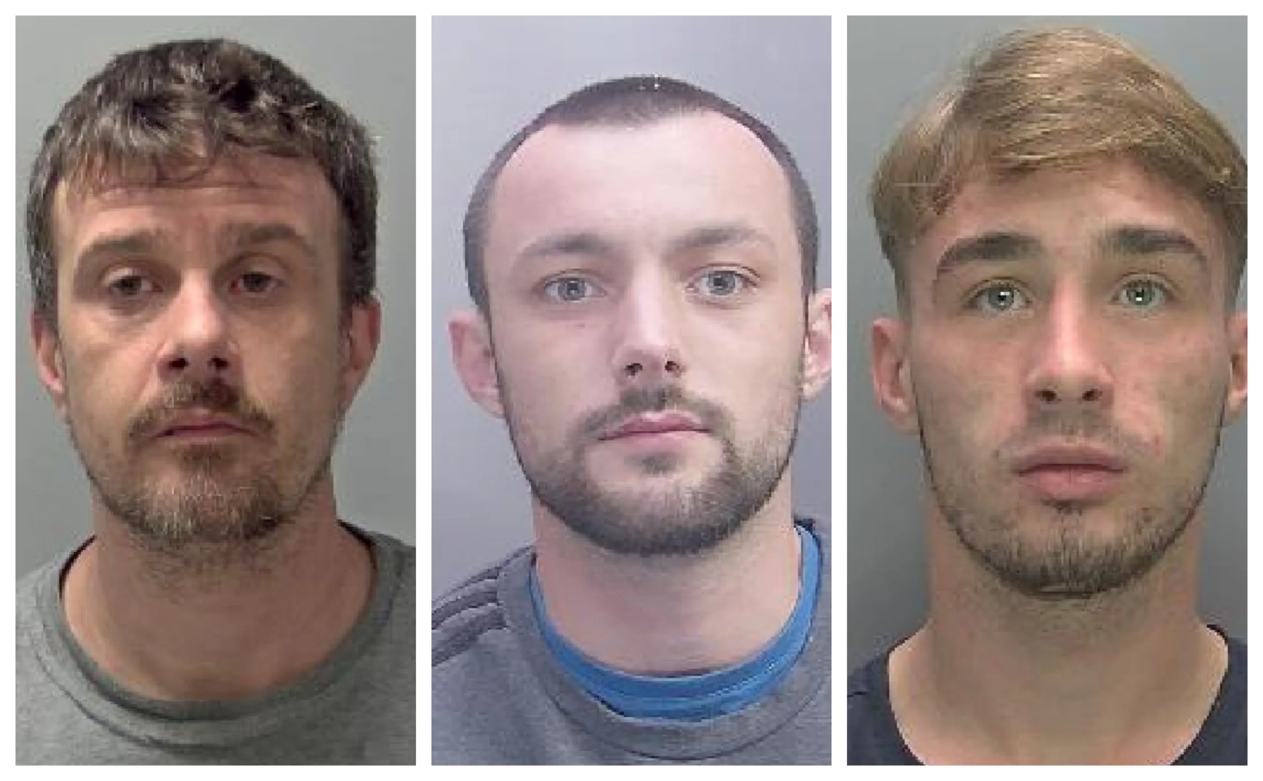 Three jailed for street fight in Cambridge that happened four years ago: From left: Gordon Lee Gulliford, Jimmy Willett, and Tommy Lee Gulliford