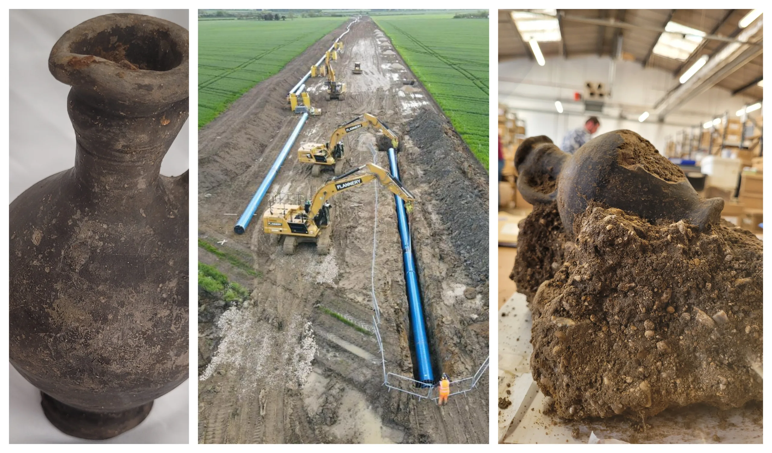 An offering to ancient gods has been found during the construction of a huge new water main grid. An offering to ancient gods has been found during the construction of a huge new water main grid.