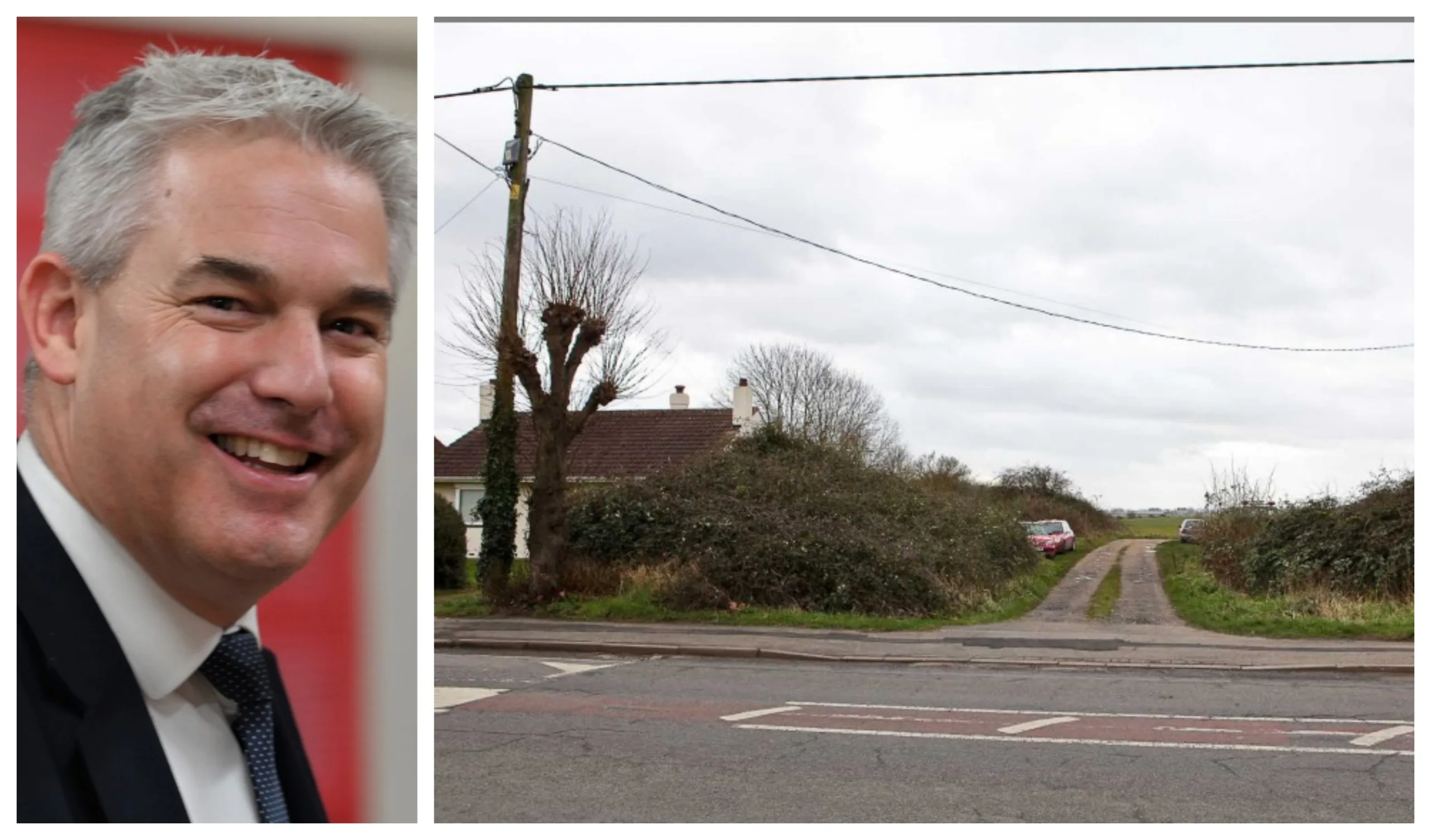 Local objector took the photo of the proposed sole site access which is via a small track off Upwell Road (shown above) that passes between terraced houses and a bungalow. The objector says there would be severe adverse effects on these properties both during the access road construction and for the subsequent two to three years of HGV traffic using it. MP Steve Barclay (left) has written to planner. Local objector took the photo of the proposed sole site access which is via a small track off Upwell Road (shown above) that passes between terraced houses and a bungalow. The objector says there would be severe adverse effects on these properties both during the access road construction and for the subsequent two to three years of HGV traffic using it. MP Steve Barclay (left) has written to planner.
