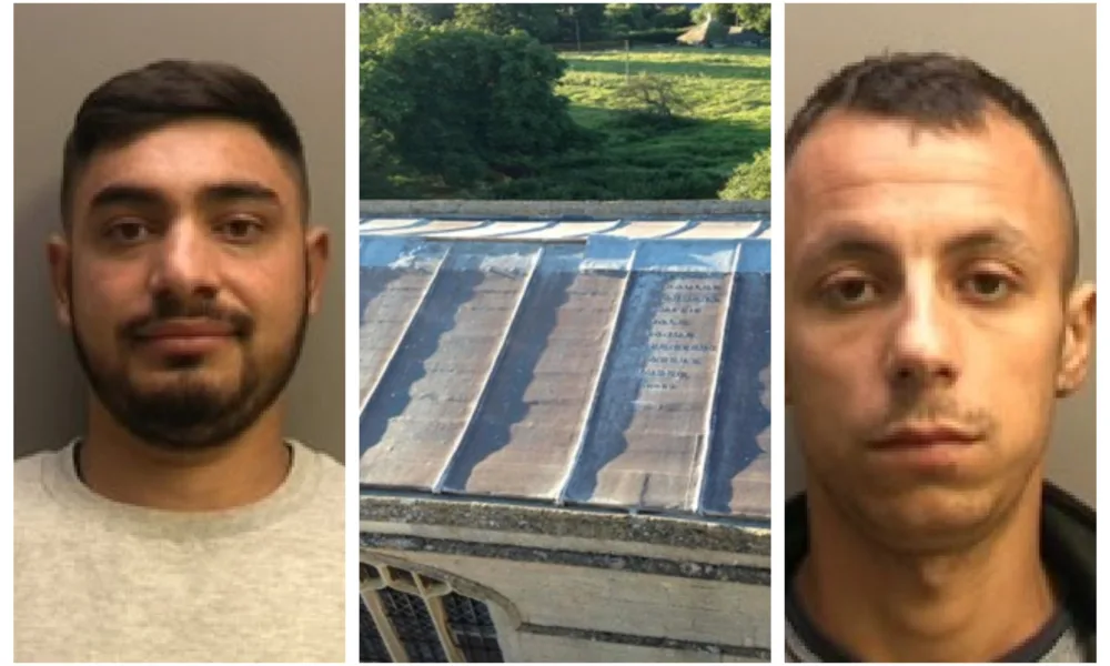 Gigi Prundaru (left) previously admitted 31 offences and was sentenced to a total of 6 years 1 month imprisonment. Laurentiu Rebeca admitted 24 offences and was sentenced to 4 years 10 months imprisonment. (Centre) one of the church roofs they stripped of lead.