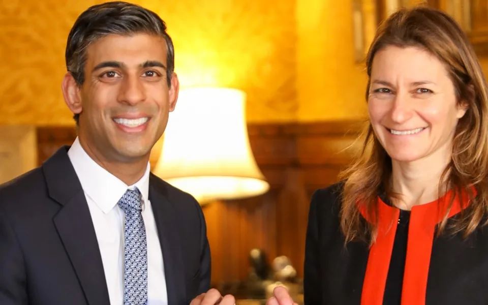 Lucy Frazer: “Our mission as a government is to grow the economy, creating better jobs and opportunity right across the country. We are making the necessary long-term decisions to get the country on the right path for the future.” Pictured with prime minister Rishi Sunak