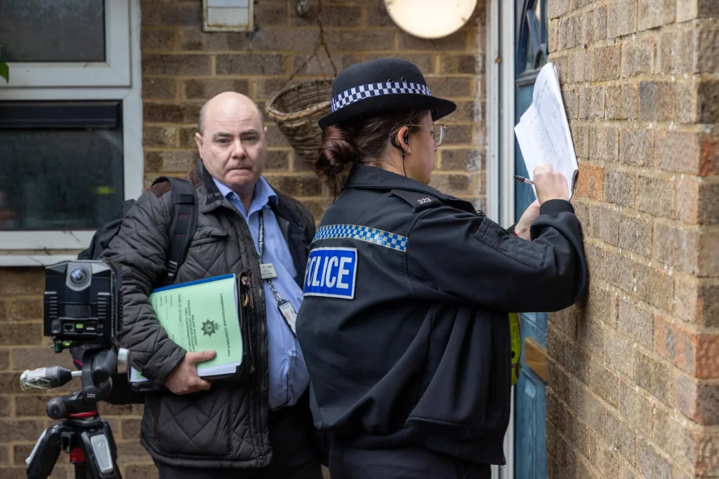 A murder investigation is underway following the death of a man in Ramsey, Cambridgeshire.. Emergency services were called to reports of concern for a man, in his 50s, at a property in Oswald Close at 3.41pm yesterday (2 May).
Oswald Close, Ramsey
Wednesday 03 May 2023. 
Picture by Terry Harris.